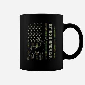 Best Buckin' Grandpa Ever Camo American Flag Deer Hunting Sweatshirt Coffee Mug | Crazezy DE