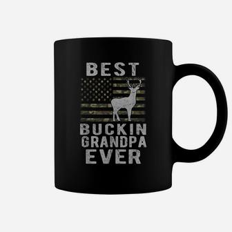 Best Bucking Grandpa Ever Camouflage Us Flag Deer Hunting Coffee Mug | Crazezy