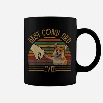 Best Corgi Dad Ever Retro Vintage Sunset Coffee Mug | Crazezy