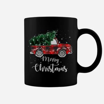 Buffalo Plaid Christmas Tree Red Truck Coffee Mug | Crazezy