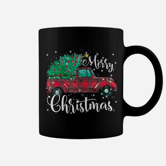 Buffalo Plaid Christmas Tree Vintage Red Truck Xmas Gift Coffee Mug | Crazezy CA