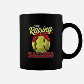 Busy Raising Softball Ballers Sports Mom Coffee Mug | Crazezy