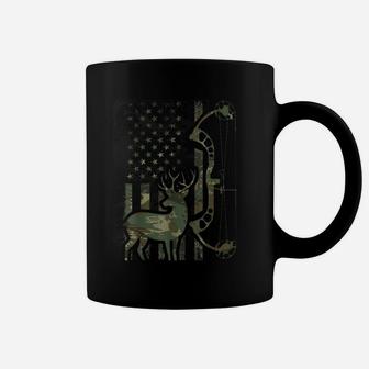 Camo American Flag Buck Hunting Shirt Men Recurve Bow Hunter Coffee Mug | Crazezy AU