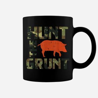 Camo Hunt The Grunt Hog Vintage Wild Boar Hunting Hunt Dad Coffee Mug | Crazezy CA