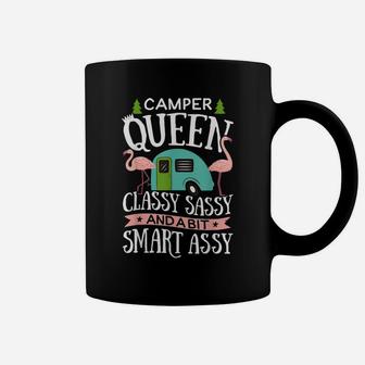 Camper Queen Classy Sassy Smart Assy T Shirt Camping RV Gift Coffee Mug | Crazezy
