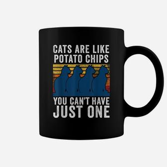 Cat Shirt Funny Cats Are Like Potato Chips Coffee Mug | Crazezy DE