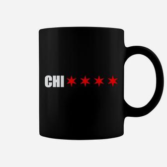 Chicago Chi With 4 Red 6 Corner Stars Of The Chicago Flag Sweatshirt Coffee Mug | Crazezy