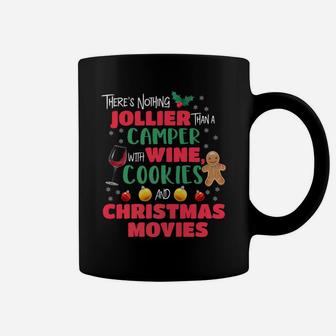 Christmas Camping Wine Cookies Holiday Pajamas Coffee Mug | Crazezy