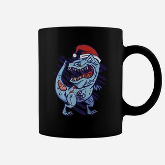 Christmas Dinosaur Zombie Crying Saurus Xmas Coffee Mug | Crazezy