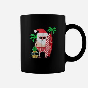 Christmas In July Party Costume Clothing Santa Surfing Coffee Mug | Crazezy