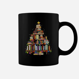 Christmas Library Tree Gift For Librarian And Book Lover Sweatshirt Coffee Mug | Crazezy