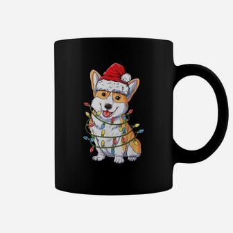 Corgi Santa Christmas Tree Lights Xmas Gifts Boys Kids Men Coffee Mug | Crazezy UK