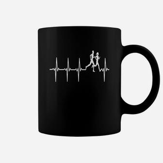 Cross Country Running Heartbeat T Shirt Coffee Mug | Crazezy