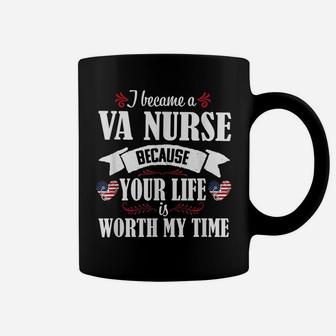 Cute Worth My Time Va Nurse Veteran Nursing Gift Women Coffee Mug | Crazezy UK