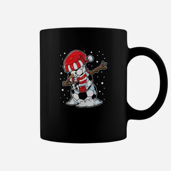 Dabbing Snowman Soccer Ball Christmas Santa Boys Dab Coffee Mug | Crazezy