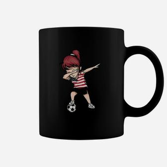 Dabbing Soccer Girl United States Jersey Usa Football Coffee Mug | Crazezy