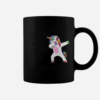 Dabbing Unicorn Birthday Shirt - February Unicorn Coffee Mug | Crazezy
