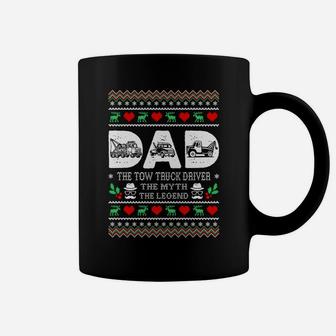 Dad Tow Truck Driver The Myth Legend Christmas Ugly Sweater Coffee Mug | Crazezy