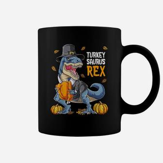 Dinosaur Thanksgiving Boys Turkey Saurus T Rex Pilgrim Kids Coffee Mug | Crazezy