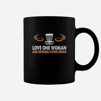 Disc Golf-love One Woman And Several Flying Discs Coffee Mug | Crazezy