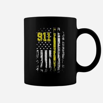 Dispatcher Shirt 911 Usa Flag Dispatcher Gift Back Print Coffee Mug | Crazezy