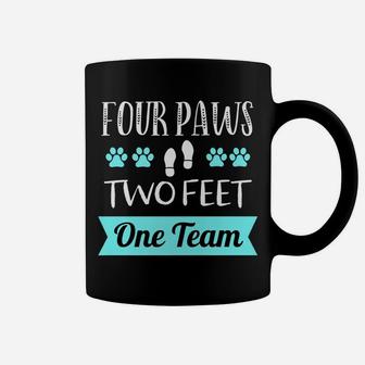 Dog Agility Apparel Four Paws Two Feet One Team Dog Trainer Coffee Mug | Crazezy