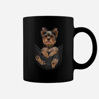 Dog Lovers Gifts Yorkshire Terrier In Pocket Funny Dog Face Sweatshirt Coffee Mug | Crazezy DE