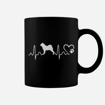 Dogs 365 Heartbeat Akita Dog Animal Rescue Lifeline Coffee Mug | Crazezy