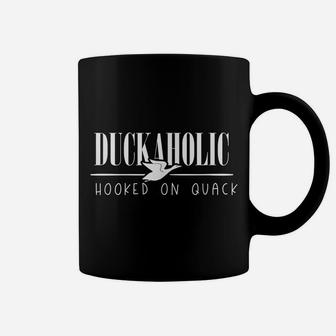 Duckaholic Funny Duck Silhouette Hooked On Quack Coffee Mug | Crazezy