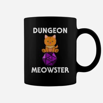 Dungeon Meowster Nerdy Cat D20 Dungeons And Cats Rpg Gamer Coffee Mug | Crazezy