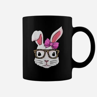 Easter Shirt Leopard Print Glasses Egg Hunting Easter Bunny Coffee Mug | Crazezy