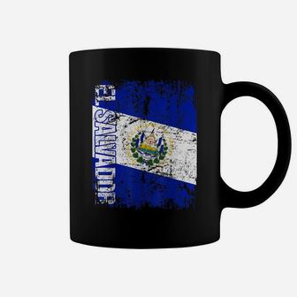 El Salvador T Shirt Big Flag Vintage Distressed El Salvador Coffee Mug | Crazezy AU