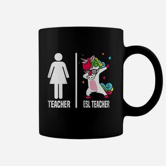 Esl Teacher Unicorn Dabbing Dab Dance Coffee Mug | Crazezy