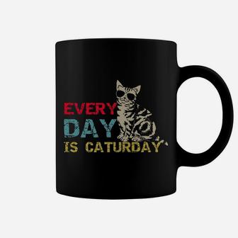 Every Day Is Caturday Funny Cat Lover Crazy Cat Lady Cat Mom Coffee Mug | Crazezy CA