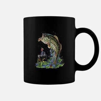 Fishing Graphic Large Mouth Bass Fish Gift Coffee Mug | Crazezy