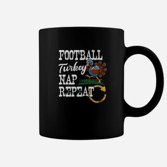 Football Turkey Nap Repeat Thanksgiving Gift Coffee Mug | Crazezy
