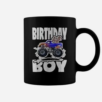 Fourth Birthday Boy Big Monster Truck & Creepy 4 Coffee Mug | Crazezy