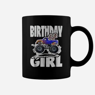 Fourth Birthday Girl Big Monster Truck & Creepy 4 Coffee Mug | Crazezy AU