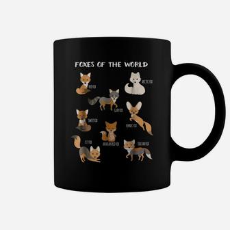 Foxes Of The World Funny Fox Animals Educational T Shirt Coffee Mug | Crazezy