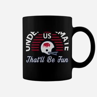 Funny Buffalo Ny Vintage Underestimate Varsity Football Sweatshirt Coffee Mug | Crazezy UK