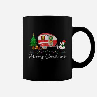 Funny Camping Merry Christmas Tree Camper Snowman Rv Lights Coffee Mug | Crazezy