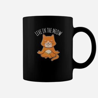 Funny Cat Yoga Feline Positive Thinking Mindfulness Coffee Mug | Crazezy AU