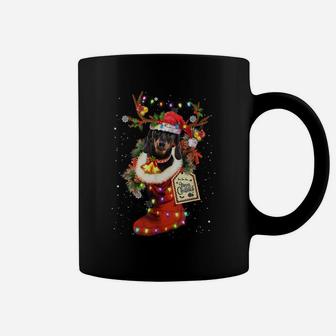 Funny Dachshund Dog In Christmas Sock Santa Hat Xmas Dog Coffee Mug | Crazezy DE