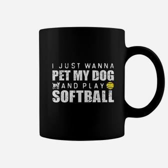 Funny Girls Softball Puppy Dog Lover Gift Coffee Mug | Crazezy DE