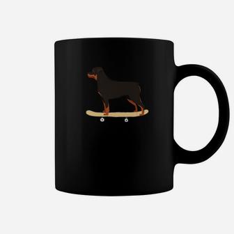 Funny Great Rottweiler Skateboarding Puppy Dog Gift Coffee Mug | Crazezy DE