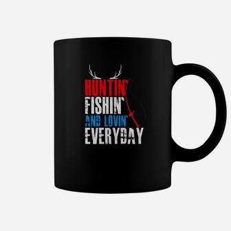 Funny Hunting Fishing And Loving Everyday Fathers Day Gift Premium Coffee Mug | Crazezy AU