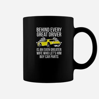 Funny Husband Driver Great Wife Racing Car Parts Coffee Mug | Crazezy DE