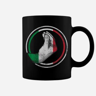 Funny Italy Hand Gesture Italian Flag Coffee Mug | Crazezy