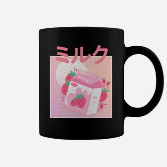 Funny Retro 90S Japanese Kawaii Strawberry Milk Shake Carton Coffee Mug | Crazezy DE