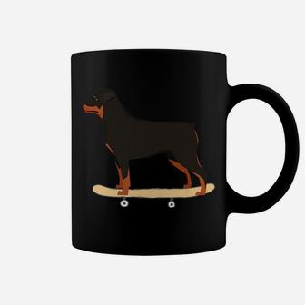 Funny Skateboarding Rottweiler Puppy Dog Gift Coffee Mug | Crazezy DE